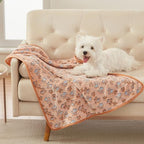 Luciphia 1 Pack 3 Blankets Super Soft Fluffy Premium Fleece Pet Blanket Flannel Throw for Dog Puppy Cat Paw Brown/Pink/White Medium(30x20 inch) - Image 3