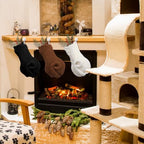 Civaner 3 Pcs Cat Christmas Stockings, 15.75 Inch Faux Fur Hanging Decor - Image 5