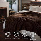 Bedsure Full Size Fleece Blankets for Bed Chocolate Brown 84"x90" - Image 5