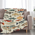 Fish Throw Blanket Fish Gifts for Kids Girls Boys Adults Women Men Soft Cozy Warm Plush Fluffy Fuzzy Fleece Blanket Birthday Festival Decor 50''X60'' - Image 3