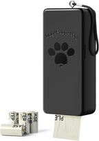 qeerable Dog Poop Bag Dispenser, Wall-Mounted Dog Bag dispenser Outdoor or Indoor for Doggy and Pets, Black Poop Holder for Yard and Park, Included 4 Rolls (60 Bags)