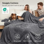 Bedsure Soft Large Fleece Blanket for Bed Frost Gray 120"x120" - Image 3