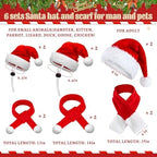 Weewooday 12 Pcs Mini Christmas Santa Hat Scarf Set,Mix Size, Classic Style - Image 2