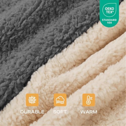 Luciphia Premium Fleece Dog Puppy Blanket Soft Pet Sherpa Calming Cat Blanket Throw for Small Medium Dog Cat(Grey,30x20 inches) - Image 2