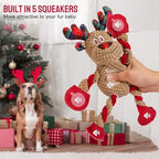Christmas Squeaky Dog Toys Tug of War Dog Plush Toy for Large Breed Interactive Dog Chew Toys for Puppies Small and Large Dogs Training and Reduce Boredom - Image 3