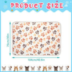Tatuo 4 Pcs Fleece Dog Blanket for Puppy Cat, Cream, 41 x 30 in, Paw - Image 5