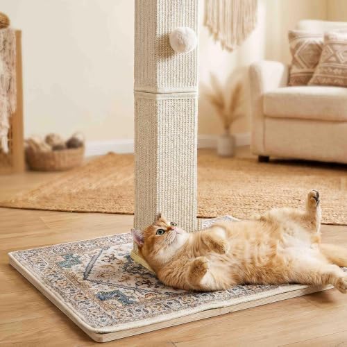 Tall Cat Scratching Post for Indoor Cats Adults with Carpet, White - Image 4