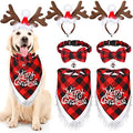 Frienda 6 Pcs Dog Christmas Reindeer Antler Bandana,Chic Style,Red by Frienda