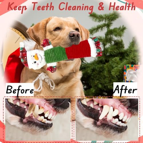 3PCS Christmas Dog Squeaky Toys, Interactive Plush with Crinkle - Image 5