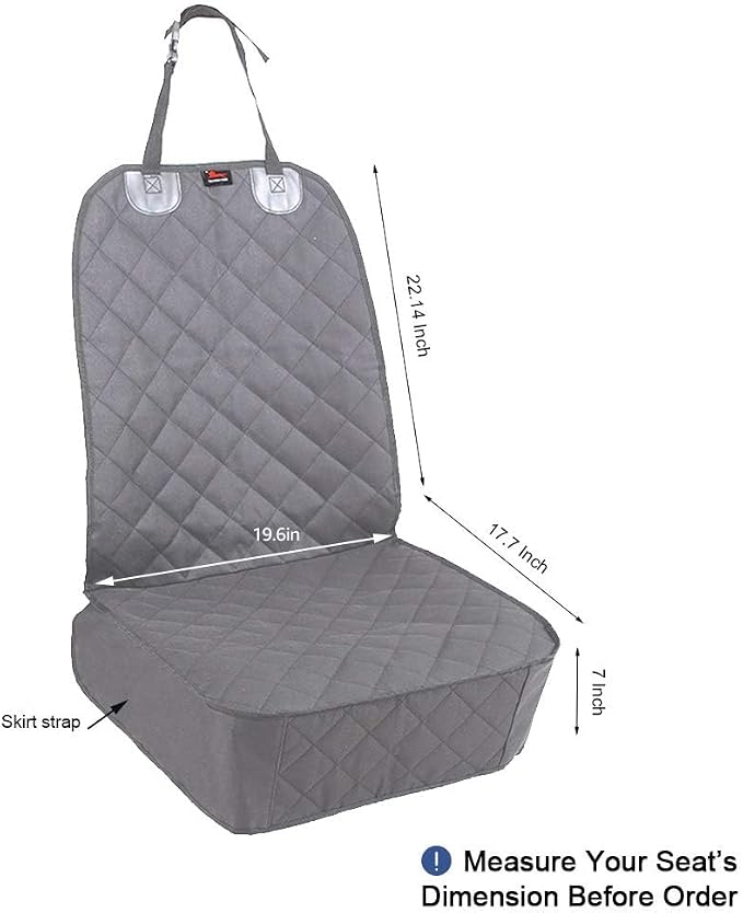 HONEST OUTFITTERS Dog Car Seat Cover 2 Pack, Waterproof Front Seat Car Cover for Cars, Trucks, and Suvs, Pet Front Cover for Cars, Nonslip Dog Seat Cover Grey