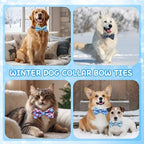 Silkfly 60 Pcs Winter Plaid Dog Collar Bow Ties Bulk Dog Bowtie Adjustable Holiday Accessories Puppy Bows Detachable Collar Charms for Small Medium Large Dogs Cat Grooming Supplies Pet Costume - Image 2