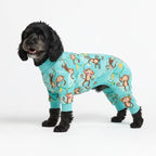 Spark Paws Dog Pajama, Dog Recovery Suit Male, Onesie, Ultra-Soft and 4-Way Stretch, for Small Medium and Large Breeds - Monkey Business - 2XL