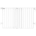 Babelio 31.5-55" No Bottom Bar Baby Gate Extra Wide, 2-in-1 Auto Close Dog Gate for The House, Stairs and Doorways, with Large Walk Thru Door, White | Easy Install| One-handed Opening| Auto-close| Drill Needed Indoor Safety Dog/Pet Gate for Stairs, Hal...