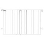 Babelio 31.5-55" No Bottom Bar Baby Gate Extra Wide, 2-in-1 Auto Close Dog Gate for The House, Stairs and Doorways, with Large Walk Thru Door, White | Easy Install| One-handed Opening| Auto-close| Drill Needed Indoor Safety Dog/Pet Gate for Stairs, Hal...