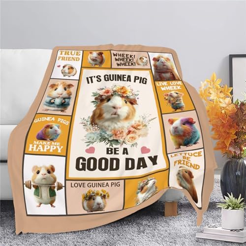Guinea Pig Throw Blanket Guinea Pig Stuff Gifts for Kids Girls Boys Adults Women Men Soft Cozy Warm Plush Fluffy Fuzzy Fleece Blanket Decor 50''X60'' - Image 4