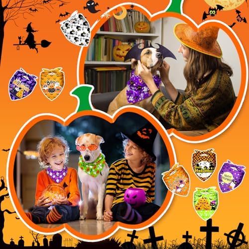 120Pcs Halloween Dog Bandanas Bulk Autumn Dog Scarves Pet Grooming Bandanas - Image 7