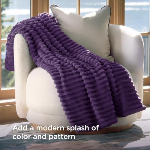 Bedsure Soft Twin XL Blanket for Bed Dorm Purple 66"x90" - Image 3