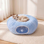 Cat Tunnel Bed with 40 Pcs Interactive Cat Toys, Blue - Image 6