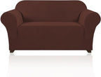 Stretch Sofa Slipcover 1 Piece Sofa Cover for 2 Cushion Couch Furniture Protector/Cover Couch with Elastic Bottom Soft and Durable Sofa Cover Pet Protector (Loveseat, Burnt Brick)