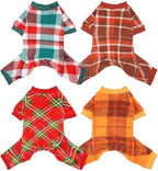 PET SHOW 4 Pack Plaid Fleece Dog Pajamas Warm for Extra Small Dogs by PETSHOW