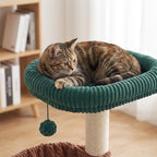 YUNIQUE Cat Tree with Cat Condo and Big Hammock, Dark Green - Image 3