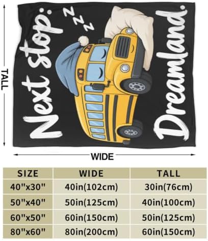Sleepy School Bus Blanket Throw Gift for Girls Women 60"X50" - Image 7