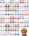 PET SHOW 50 Pack Paisley Small Dog Collar Bow Ties Bulk Puppy Cats Adjustable Bowties for Medium Dogs Floral Bowknots Holiday Party Ties Pet Grooming Accessories Assorted Randomly by PETSHOW