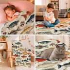 Fish Throw Blanket Fish Gifts for Kids Girls Boys Adults Women Men Soft Cozy Warm Plush Fluffy Fuzzy Fleece Blanket Birthday Festival Decor 50''X60'' - Image 6