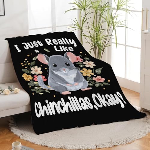 Chinchilla Blanket for Girls Women Boys Men Adults Kids Soft Cozy Fleece Chinchilla Throw Blankets Gifts Warm Flannel Plush Lightweight Decor for Couch Bed Sofa 60"X50" - Image 3