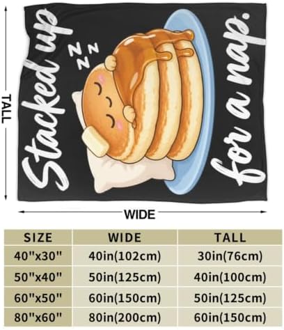 Sleepy Pancakes Blanket Throw Gift for Girls Women 80"X60" - Image 7