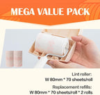 Lint Roller for Pet Hair Extra Sticky Portable Lint Rollers 210 Sheets Value Set 3 Rollers with 1 Handle 1 Cover Strong Adhesive Lint Remover for Clothes Furniture Carpet Dog & Cat Hair