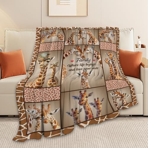 Giraffe Throw Blanket Giraffe Stuff Gifts for Kids Girls Boys Adults Women Men Soft Cozy Warm Plush Fluffy Fuzzy Fleece Blanket Decor 60''X80'' - Image 7