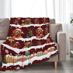Christmas Dachshund Throw Blanket Cute Wiener Dog Gifts 40''x50'' - Image 5