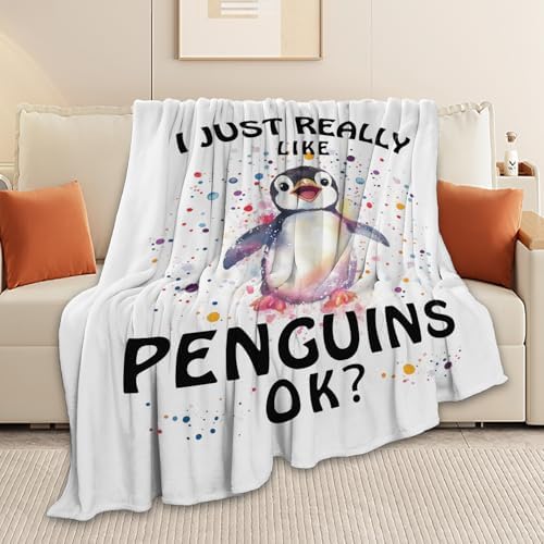 Penguin Blanket Cute Penguin Throw Blanket Gifts for Girls Boys Kids Women Men Adults Super Soft Cozy Plush Fluffy Fuzzy Fleece Blanket Home Decor 40''X50'' - Image 5