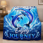 Dolphin Throw Blanket Dolphin Stuff Gifts for Kids Girls Boys Adults Women Man Soft Cozy Warm Plush Fluffy Fuzzy Fleece Blanket Decor 50''X60'' - Image 4