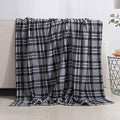 Elegant Comfort Luxury Velvet Super Soft Christmas Prints Fleece Blanket-Holiday Theme Home Décor Fuzzy Warm and Cozy Throws for Winter Bedding, Couch and Gift, 50 x 60 inch, Gray Plaid Throw by ELEGANTCOMFORT