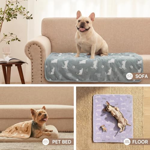 Luciphia Dog Blanket 3 Pack, Soft Cozy Fleece Throw for Puppy Cat,30"x20" - Image 6