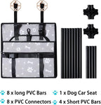 GENORTH Dog Car Seats for Small and Medium Dogs,Portable Puppy/Pet Car Booster Seat with Clip-On Leash and Mesh Window for Pet Up to 20 lbs