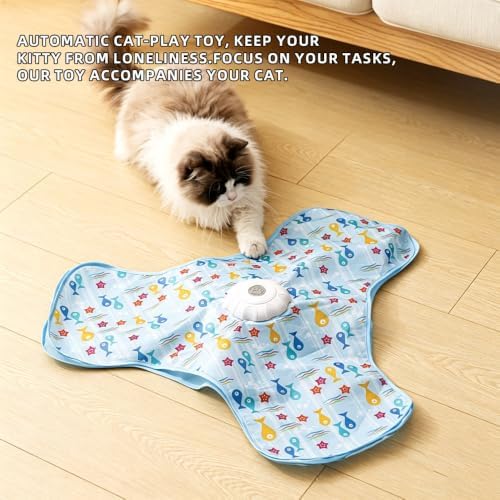 Interactive Cat Toy for Indoor Cats - Rechargeable Automatic Feather Wand with Motion Sensor, 3 Play Modes, Squeaky Mouse Sound, Hide & Seek Exercise Toy for Bored Kittens & Adult Cats (Triangle) - Image 5