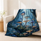 Mushroom Forest Throw Blanket Fantasy Fungi Nature Gifts 40''x50'' - Image 3