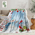 Christmas Throw Blanket Soft and Warm Throw Blankets for Couch Sofa Bed Winter Holiday Snowflakes Snowman Decorative Cozy Blanket Blanket 50"x60" by Boziqr