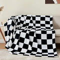 BEDELITE Checkered Fleece Throw Blanket for Couch, Black & White, 50"x60" by BEDELITE