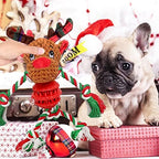 Dog Christmas Toys for Small Medium Large Dogs, Squeaky Plush Dog Toys + Interactive Dog Toys + Dog Rope Toys Multi Function Cute Reindeer Puppy Toys for Christmas - Image 5