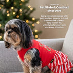 Fitwarm Candy Cane Cutie Dog Tiered Dress, Christmas Outfit for Small Dogs Girl, Funny Holiday Pet Clothes, Red, White, Green, Medium - Image 5