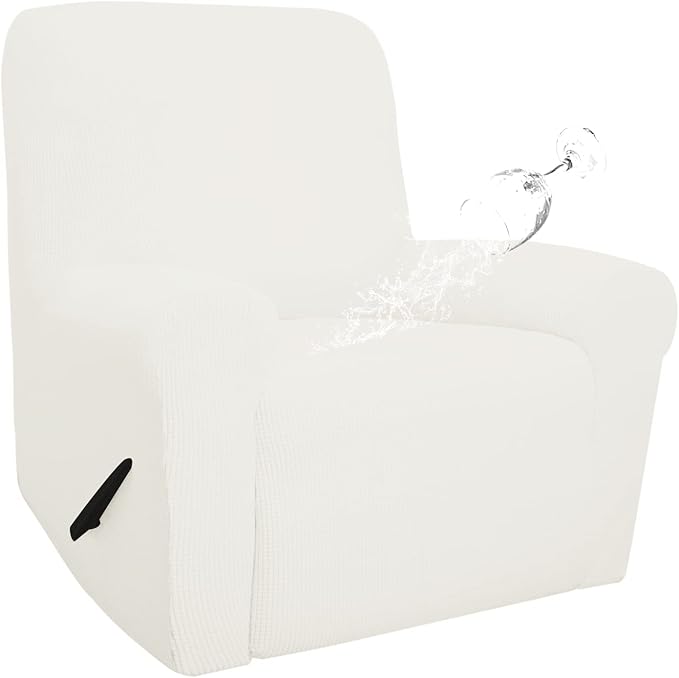 Easy-Going 100% Waterproof Recliner Chair Cover，1-Piece Recliner Slipcover | Dual Waterproof Couch Cover for Recliner，Leakproof Furniture Protector for Kids Pets Dog Cat Daily Stain, Cream