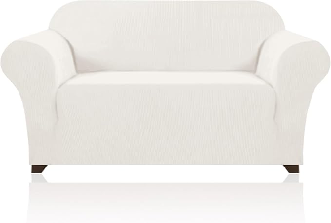 Stretch Loveseat Sofa Cover Slipcover Couch Cover for 2 Cushion Sofa Washable Sofa Cover for Pets Friendly Furniture Protector Covers with Non Slip Bottom(Loveseat, Porcelain)