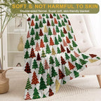 Christmas Tree Decorative Throw Blanket, Buffalo Plaid Star Print Decoration, Flannel Winter Blankets for Couch Bed Sofa, Holiday Home Decor, Xmas Festival Gifts for Kids Adults 40x50 Inch - Image 2