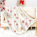 Touchat Christmas Throw Blanket, Fuzzy Fluffy Soft Cozy Blanket, Fleece Flannel Plush Microfiber Blanket for Couch Bed Sofa (50" X 60",White Snowflake) - Image 2