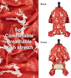 2-Pack Christmas Dog Pajamas Xmas Pet Pjs with Snowman Elk Patterns Christmas Dog Onesie Jumpsuits Jammies Clothes Stretchy Shirts Comfy Outfit Costume Apparel for Small Medium Large Dogs 3XL - Image 2