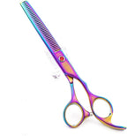 Moontay Professional 7" Dog Grooming Scissors Set 4PCS, Multicolour | Straight, Upward Curved, Downward Curved, Thinning/Blending Shears for Dog, Cat and Pets, JP Stainless Steel